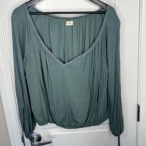 O’Neil Turquoise Long Sleeve Blouse Medium